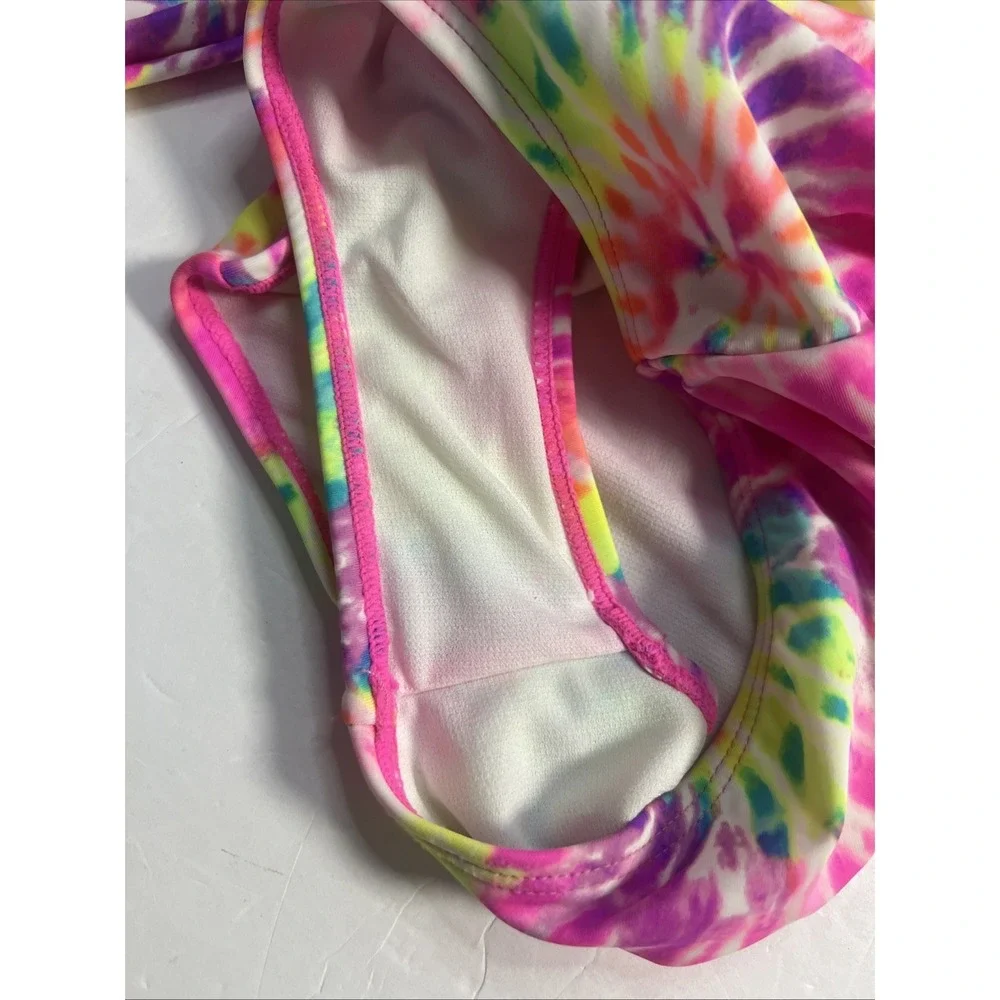 Limited Too Girls Tie Dye One Piece Rash Guard Swimsuit Size 10/12 UPF‎